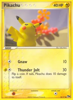 Pikachu card from POP Series 2, number 16/17