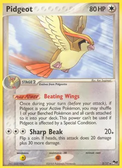Pidgeot card from POP Series 2, number 2/17