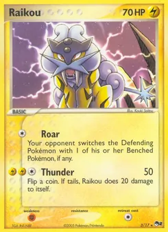 Raikou card from POP Series 2, number 3/17