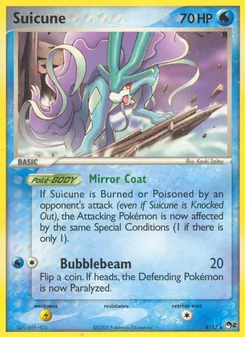 Suicune card from POP Series 2, number 4/17