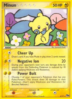 Minun card from POP Series 3, number 4/17