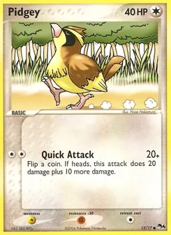 Pidgey card from POP Series 4, number 12/17