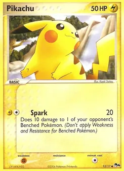Pikachu card from POP Series 4, number 13/17