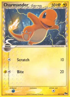 Charmander δ card from POP Series 5, number 10/17