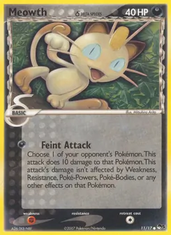 Meowth δ card from POP Series 5, number 11/17