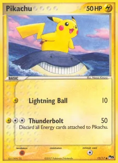 Pikachu card from POP Series 5, number 12/17