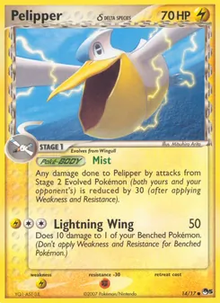 Pelipper δ card from POP Series 5, number 14/17