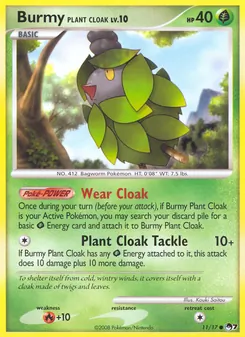 Burmy Plant Cloak card from POP Series 7, number 11/17