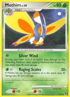Mothim card from POP Series 7, number 5/17