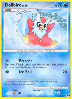 Delibird card from POP Series 7, number 6/17