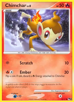 Chimchar card from POP Series 8, number 12/17