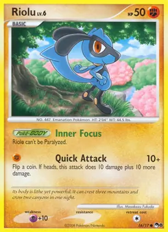 Riolu card from POP Series 8, number 16/17