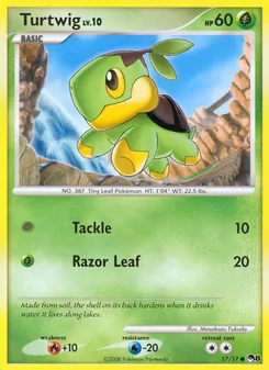 Turtwig card from POP Series 8, number 17/17