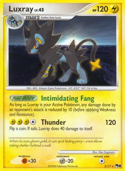 Luxray card from POP Series 8, number 3/17