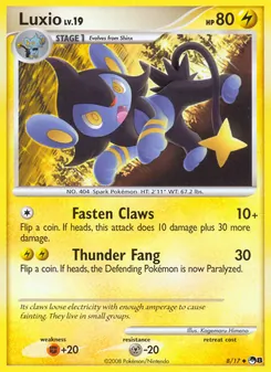 Luxio card from POP Series 8, number 8/17