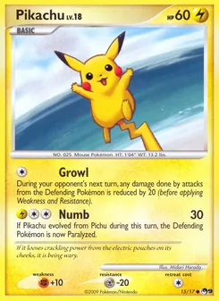 Pikachu card from POP Series 9, number 15/17