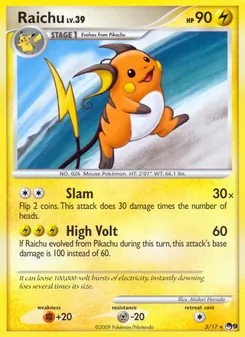 Raichu card from POP Series 9, number 3/17