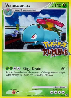 Venusaur card from Pokémon Rumble, number 1/16
