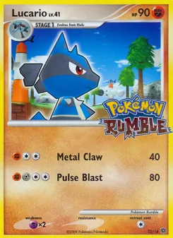 Lucario card from Pokémon Rumble, number 12/16