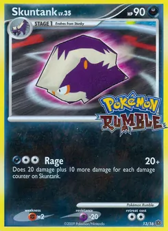 Skuntank card from Pokémon Rumble, number 13/16