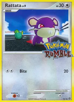 Rattata card from Pokémon Rumble, number 15/16