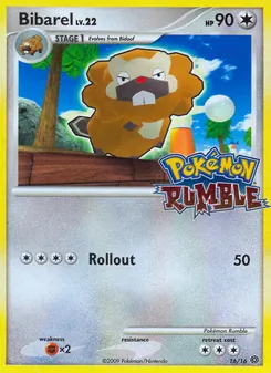 Bibarel card from Pokémon Rumble, number 16/16