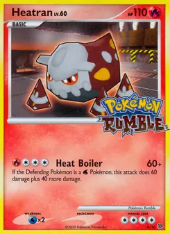 Heatran card from Pokémon Rumble, number 4/16