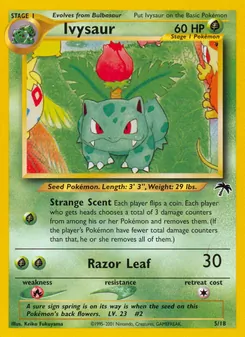 Ivysaur card from Southern Islands, number 5/18