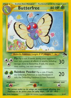 Butterfree card from Southern Islands, number 9/18