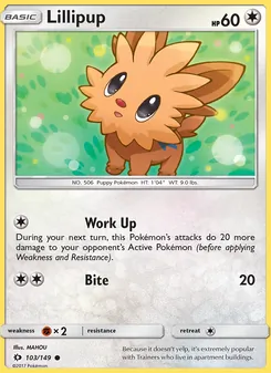 Lillipup card from Sun & Moon, number 103/149