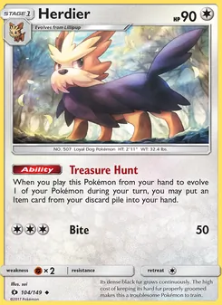 Herdier card from Sun & Moon, number 104/149