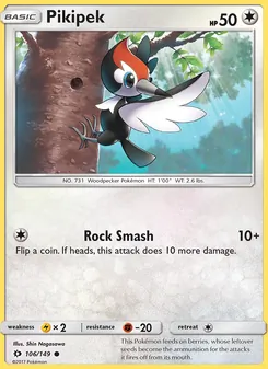 Pikipek card from Sun & Moon, number 106/149