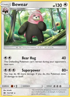 Bewear card from Sun & Moon, number 112/149