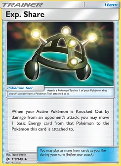 Exp. Share card from Sun & Moon, number 118/149