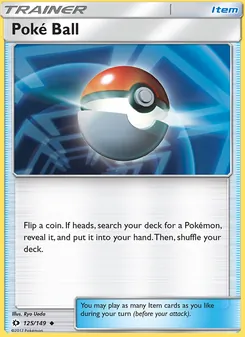 Poké Ball card from Sun & Moon, number 125/149