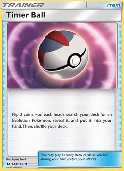 Timer Ball card from Sun & Moon, number 134/149