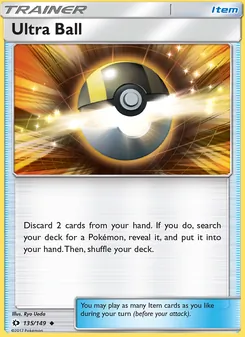 Ultra Ball card from Sun & Moon, number 135/149