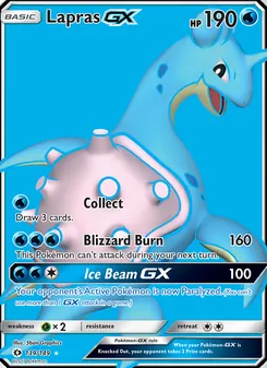 Lapras GX card from Sun & Moon, number 139/149
