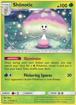 Shiinotic card from Sun & Moon, number 17/149