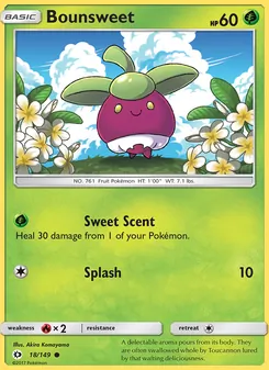 Bounsweet card from Sun & Moon, number 18/149