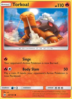 Torkoal card from Sun & Moon, number 23/149