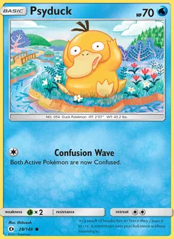 Psyduck card from Sun & Moon, number 28/149