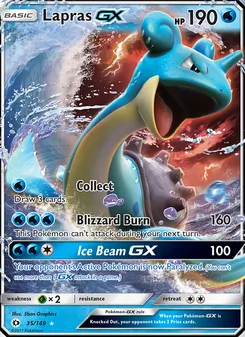 Lapras GX card from Sun & Moon, number 35/149