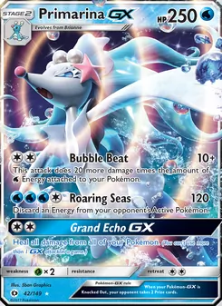 Primarina GX card from Sun & Moon, number 42/149