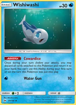 Wishiwashi card from Sun & Moon, number 44/149
