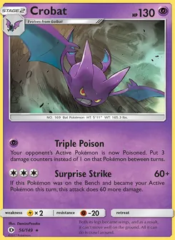 Crobat card from Sun & Moon, number 56/149