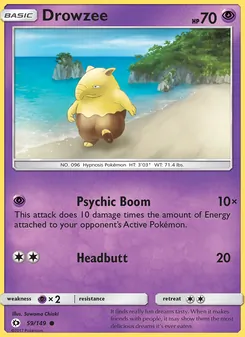 Drowzee card from Sun & Moon, number 59/149