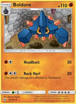 Boldore card from Sun & Moon, number 70/149