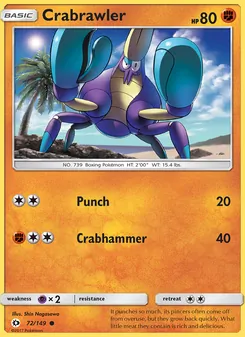 Crabrawler card from Sun & Moon, number 72/149