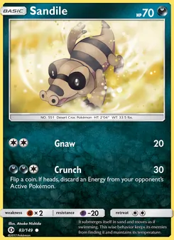 Sandile card from Sun & Moon, number 83/149